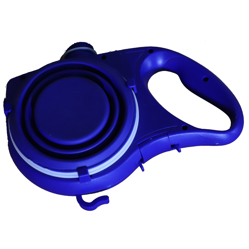 All In One Pet Travel Supply Set featuring a durable, easy-to-use blue retractable dog leash.