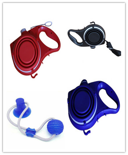 All In One Pet Travel Supply Set featuring durable leashes in various colors for pet walking and travel comfort.